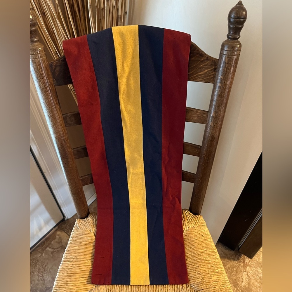 An original British made striped wool scarf dating from the middle 20th Century.